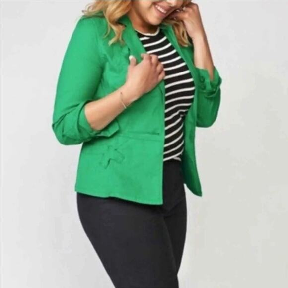 CAbi Womens Jacket Sz S Verde Green Single Button Blazer - Picture 2 of 10